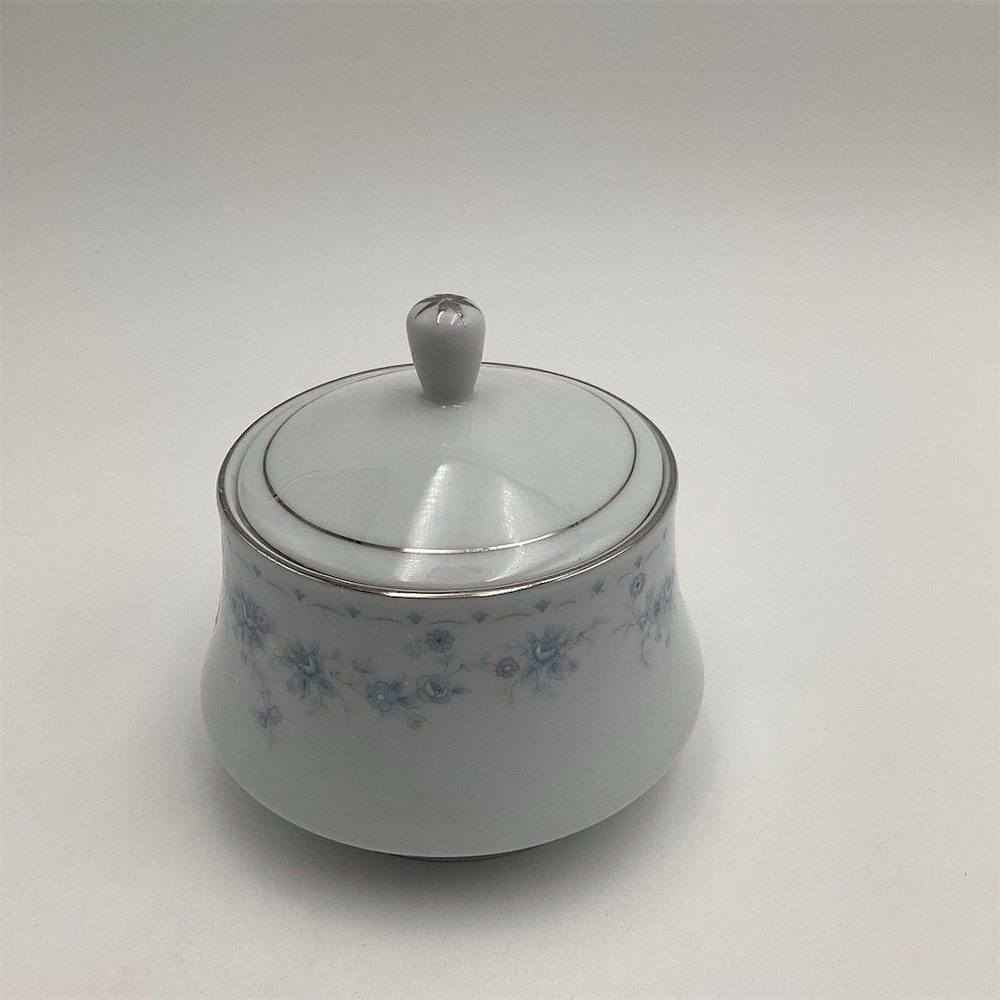 International Porcelain Havershire Floral Sugar Bowl with Lid White